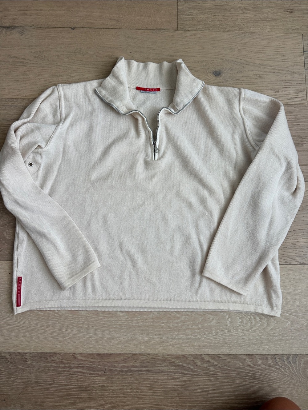 Prada wool quoter zip sweater